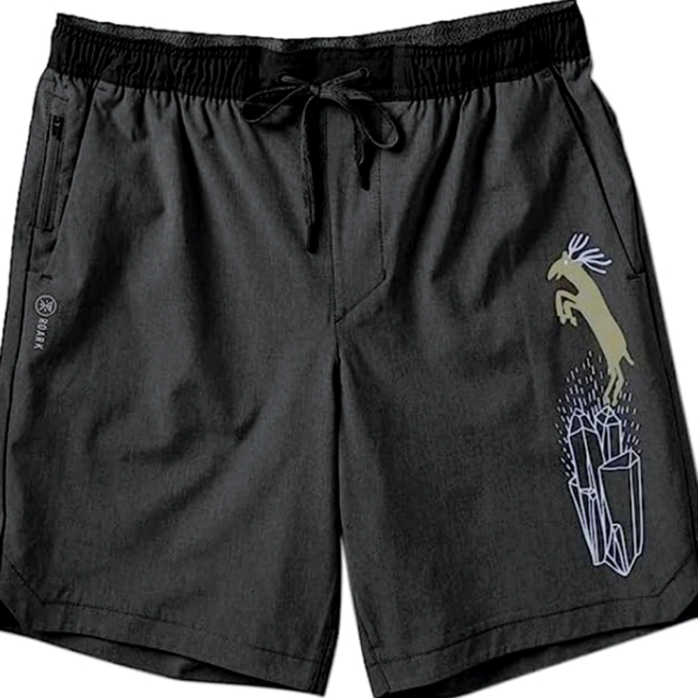 COPY - NWT ROARK RUN AMOK SERRANO ACTIVE DRAWSTRING SHORTS LG BLACK
